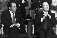 Ennemis. Francois Mitterrand et son ministre de l'Agriculture en deplacement en Picardie, le 8 fevrier 1985. (C)Eric Bouvet/Gamma-Rapho