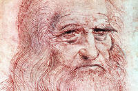  Leonardo de Vinci (1452-1519). Autoportrait, 1512, Turin. Royal Library  (C)Photo12