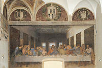 "La Cene" (Il Cenacolo (Ultima Cena)).  Fresque de Leonardo de Vinci. 1495-1497 Dim. 880x460 cm Refectoire de Santa Maria delle grazie, Milan. (C)Electa