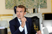 Emmanuel Macron a l'Elysee le 23 aout 2017
