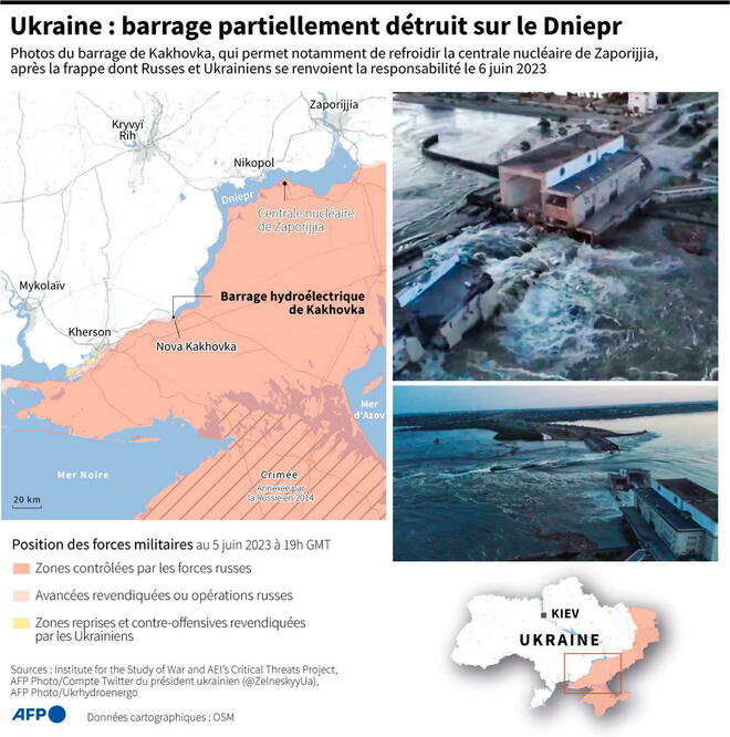 Ukraine Des Milliers De Civils Menac S Par La Destruction Du Barrage