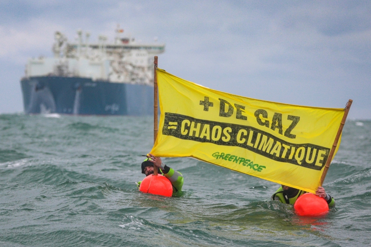 Le Havre Greenpeace tente en vain d empêcher l arrivée du terminal