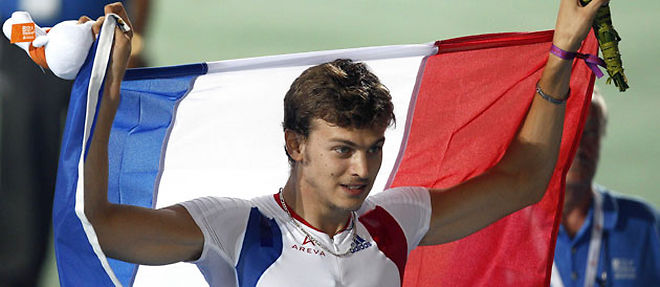 Le Francais Christophe Lemaitre est devenu dimanche le premier sprinter a remporter trois medailles d'or dans des championnats d'Europe d'athletisme (C) EFE/SIPA/1007291543