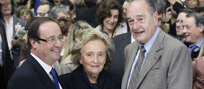Francois Hollande, Bernadette et Jacques Chirac partagent la passion de la Correze (C) Sipa