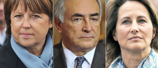 Martine Aubry, Dominique Strauss-Kahn et Segolene Royal font front commun pour les primaires socialistes. (C) Mousse, Abaca / Bisson / Sipa (Montage Le Point.fr)