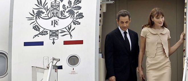 Nicolas Sarkozy et son epouse Carla sont arrives en Inde samedi pour une visite de quatre jours