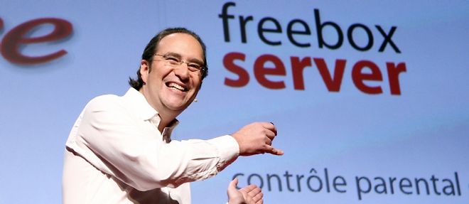 Le patron de Free Xavier Niel a lance une nouvelle Freebox, tres high-tech, "concue pour les geeks"