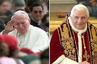 Philippe Sollers image les conseils que Jean-Paul II, béatifié le 1er mai, aurait pu donner à son Benoît XVI. ©Baltel - Witt - Gérard Julien