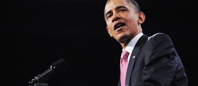 Barack Obama lors de son discours prononce au congres annuel du principal lobby pro-Israel aux Etats-Unis, l'AIPAC, a Washington, dimanche.