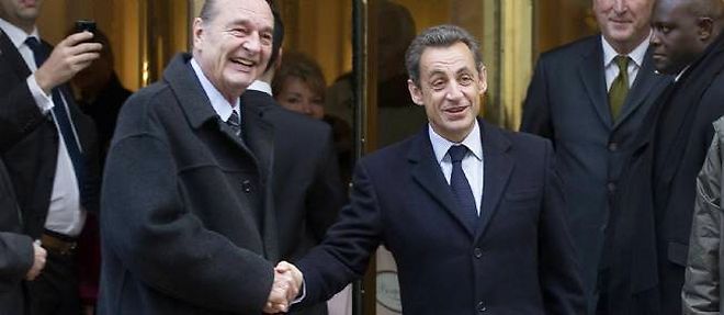 Jacques Chirac et Nicolas Sarkozy dejeunent ensemble le 21 janvier dernier a Paris.