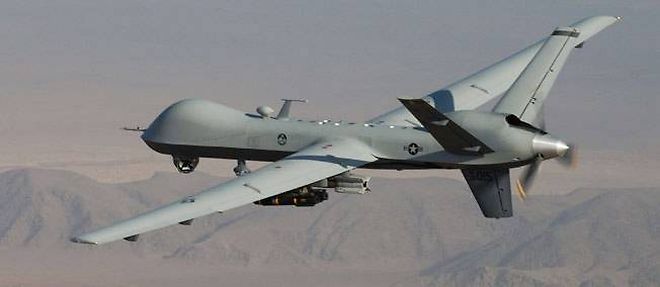 La US Air Force surveille le ciel libyen au moyen de drones. En Afghanistan, ceux-ci sont armes, tel ce Reaper.