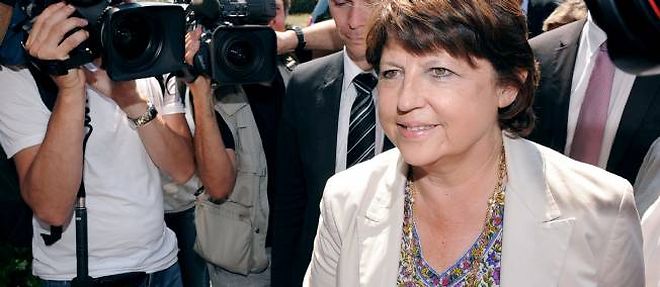 Martine Aubry en campagne a Valence, le 6 juillet 2011.