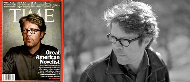 Jonathan Franzen (photo) fait la couverture du magazine "Time", le 23 aout 2010. C'est le deuxieme ecrivain vivant a etre ainsi honore, apres Stephen King, il y a onze ans.