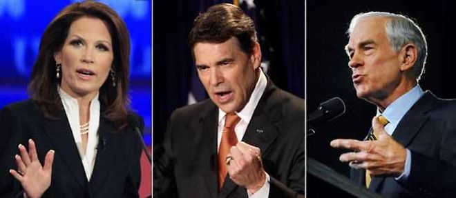 Michele Bachmann, Rick Perry et Ron Paul se disputent l'investiture republicaine sous les couleurs du Tea Party.
