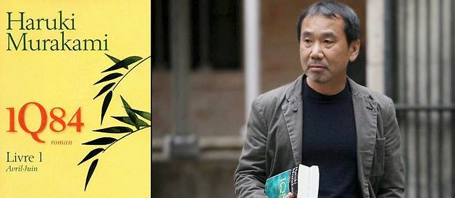 "1Q84", de Haruki Murakami. Traduit du japonais par Helene Morita (Belfond). Livre 1 (600 p., 23 euros), livre 2 (554 p., 23 euros). (editions Belfond). Photo : L'ecrivain japonais Haruki Murakami, avant la conference de presse, a Barcelone, le 8 juin 2011.