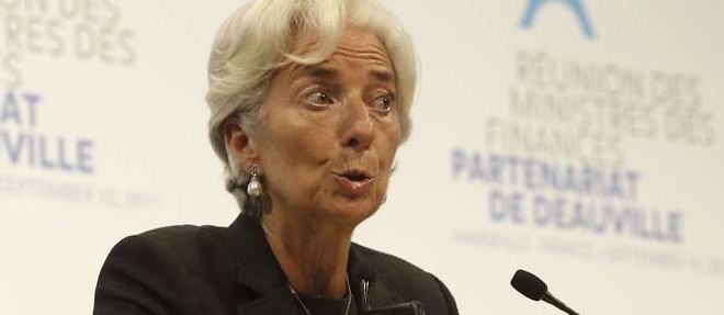 Christine Lagarde s'est exprimee samedi en marge du G8 du partenariat de Deauville.