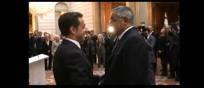 Nicolas Sarkozy et Robert Bourgi le 27 septembre 2007, a l'Elysee.