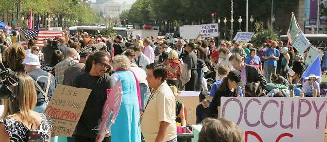Le mouvement de contestation Occupy Wall Street s'etend a Washington.