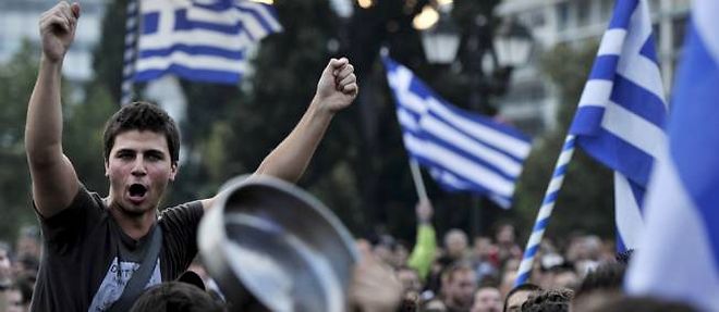 Manifestation devant le Parlement grec le 27 mai 2011, contre la rigueur.