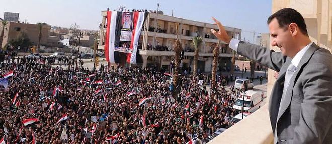 Bachar el-Assad lors d'une apparition publique a Damas, dimanche 6 novembre
