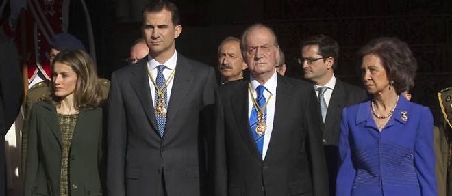 La famille royale espagnole le 27 decembre dernier lors de la ceremonie d'ouverture de la legislature au Parlement.