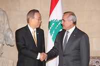 Ban Ki-moon, en visite au Liban, se dit inquiet de l'arsenal du Hezbollah