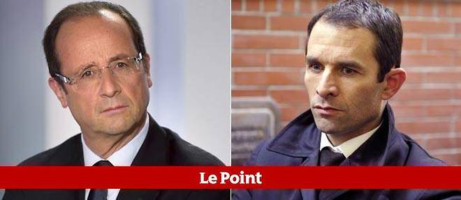 Francois Hollande et Benoit Hamon 