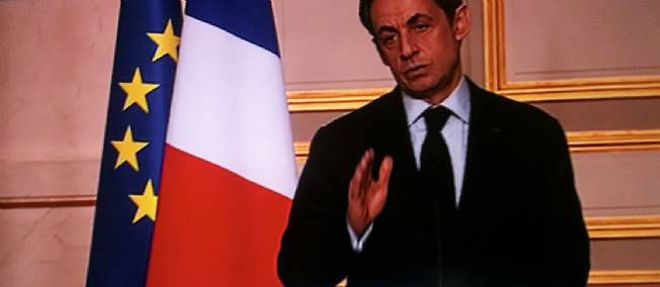 Nicolas Sarkozy lors de son discours de cloture du sommet social, mercredi a l'Elysee.
