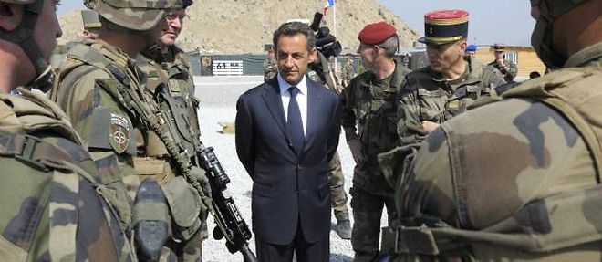 Nicolas Sarkozy en Afghanistan, le 12 juillet 2011.