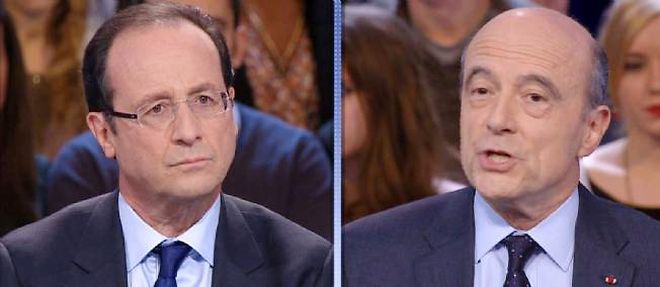 Francois Hollande et Alain Juppe ont echange des propos parfois agressifs durant leur debat sur France 2.