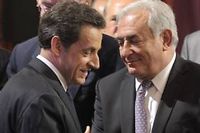 Nicolas Sarkozy et Dominique Strauss-Kahn, ici en février 2011. ©Philippe Wojazer