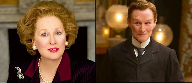 Meryl Streep dans "La Dame de fer", relookee en Margaret Thatcher ; Glenn Close dans "Albert Nobbs", "l'employe" d'un hotel de Dublin au XIXe siecle.