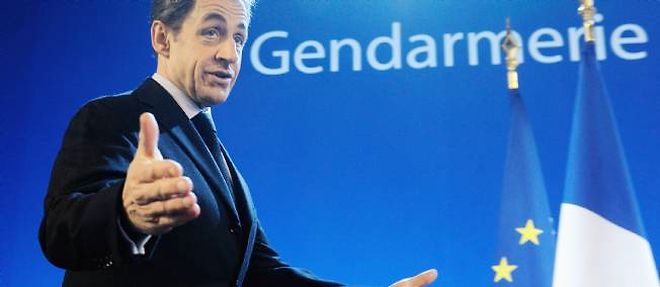Nicolas Sarkozy inaugurait, lundi matin, les nouveaux batiments de la Direction generale de la gendarmerie nationale.
