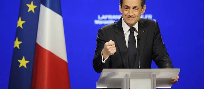 Nicolas Sarkozy, en meeting, a Marseille. 