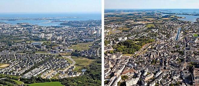 L'enjeu demographique entre Lorient (a g.) et Vannes se resserre 