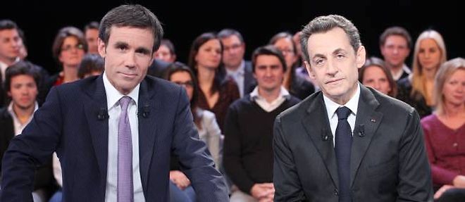 David Pujadas et Nicolas Sarkozy dans "Des paroles et des actes".