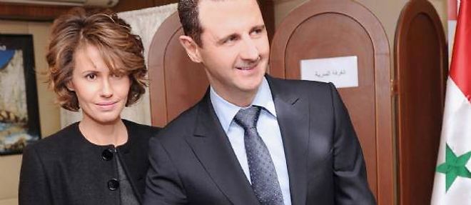 Bachar el-Assad et son epouse Asma, le 26 fevrier dernier a Damas.