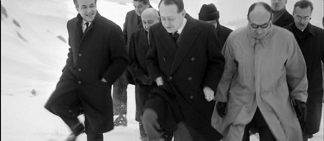 Andre Malraux sur le plateau des Glieres, en 1966.