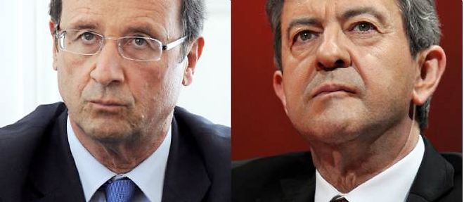 Francois Hollande et Jean-Luc Melenchon.
