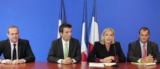 Steeve Briois, Florian Philippot, Marine Le Pen et Louis Aliot, son compagnon.