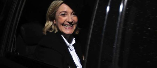 Marine Le Pen au soir du premier tour de l'election presidentielle.