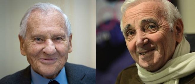 Jean d'Ormesson et Charles Aznavour.