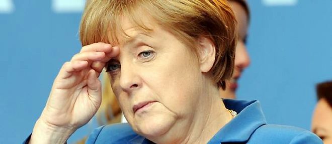 Angela Merkel a Dusseldorf, le 11 mai, pour le dernier meeting de campagne de la CDU. 