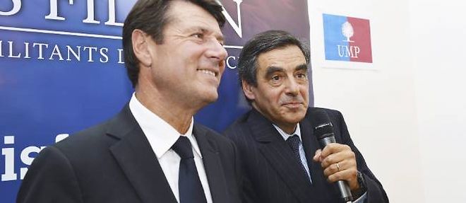 Christian Estrosi et Francois Fillon lors d'une conference de presse mardi.