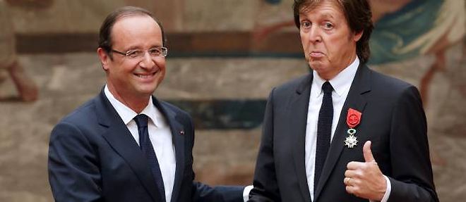Francois Hollande et Paul McCartney, age de 70 ans.