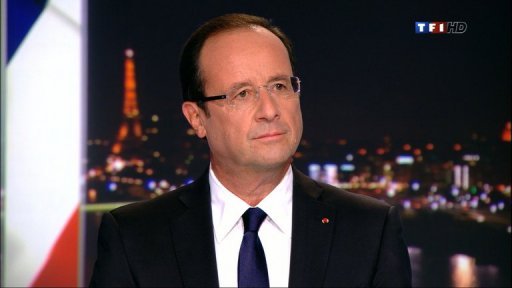 Le president Francois Hollande a declare dimanche soir sur TF1 avoir demande au gouvernement d'etablir le projet de loi de finances 2013 en fonction d'une prevision de croissance "realiste", "sans doute 0,8%".