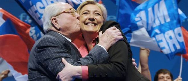 Jean-Marie et Marine Le Pen a Nice, en mars 2012.
