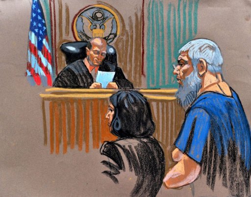 Le precheur islamiste radical Habou Hamza est apparu brievement samedi devant un juge a New York, qui a ordonne son maintien en detention et l'a informe de l'inculpation dont il fait l'objet aux Etats-Unis.
