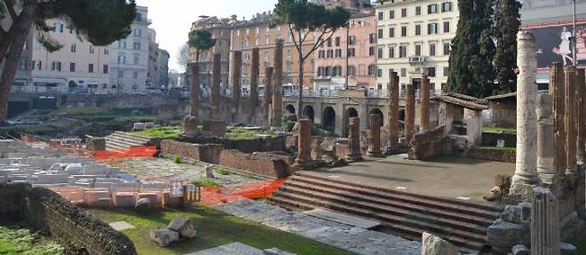 La zone archeologique de Torre Argentina, dans le centre historique de Rome.