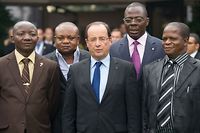 Hollande &agrave; Kinshasa en avocat des droits de l'Homme et de la d&eacute;mocratie